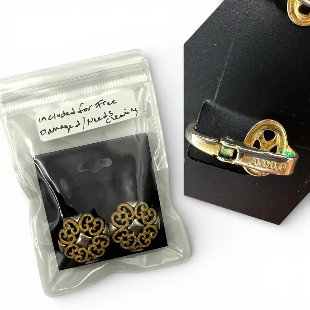 Vintage Avon Sarah Coventry Jewelry Wearable Lot Earring Necklace Brooch - Picture 11 of 13
